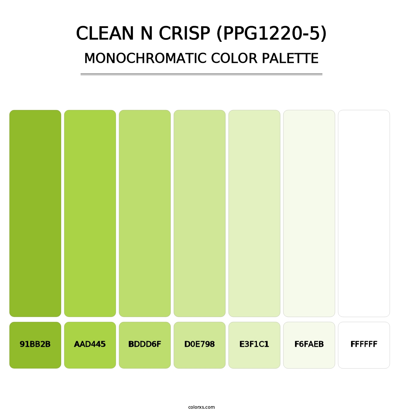Clean N Crisp (PPG1220-5) - Monochromatic Color Palette