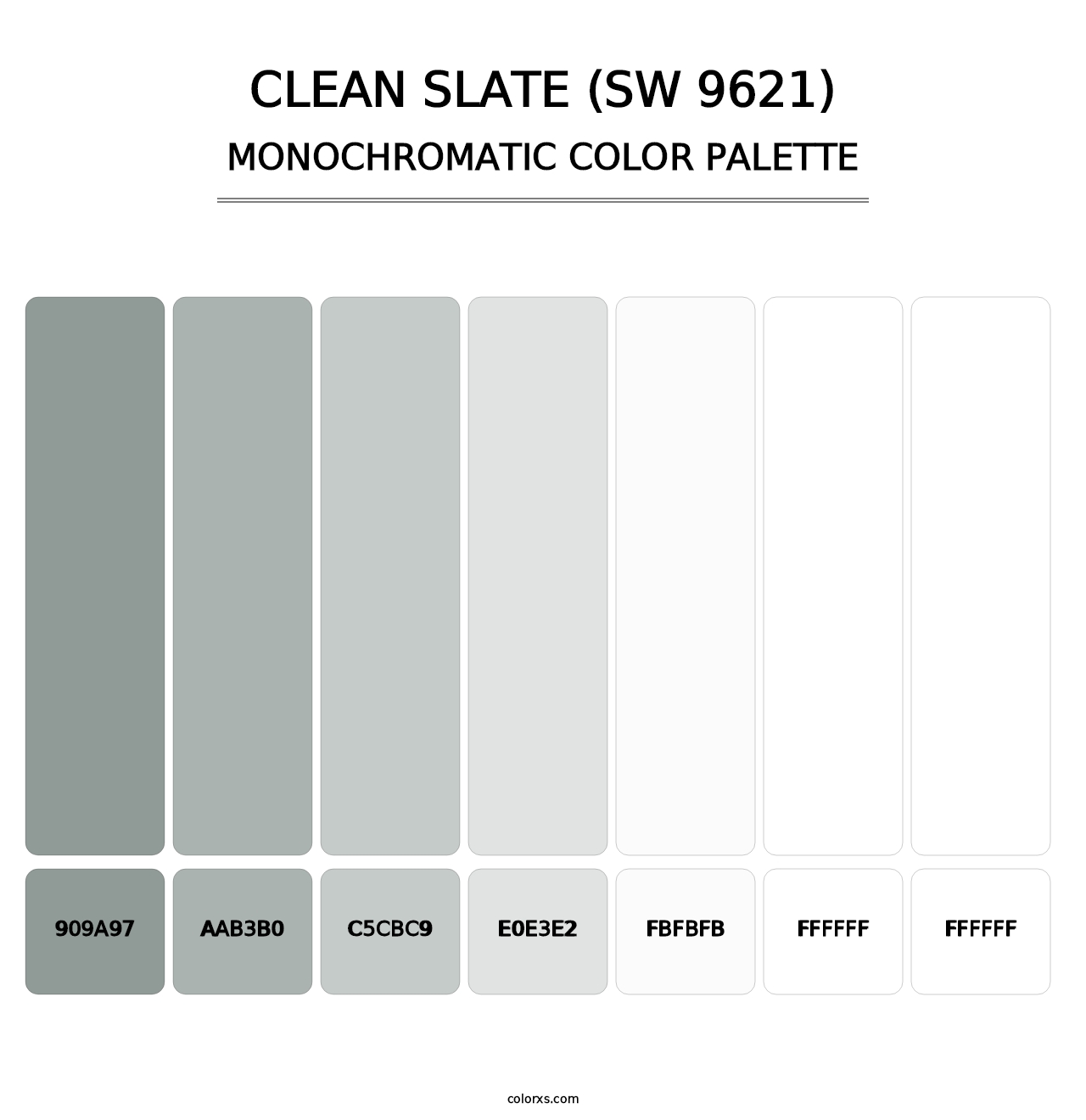 Clean Slate (SW 9621) - Monochromatic Color Palette