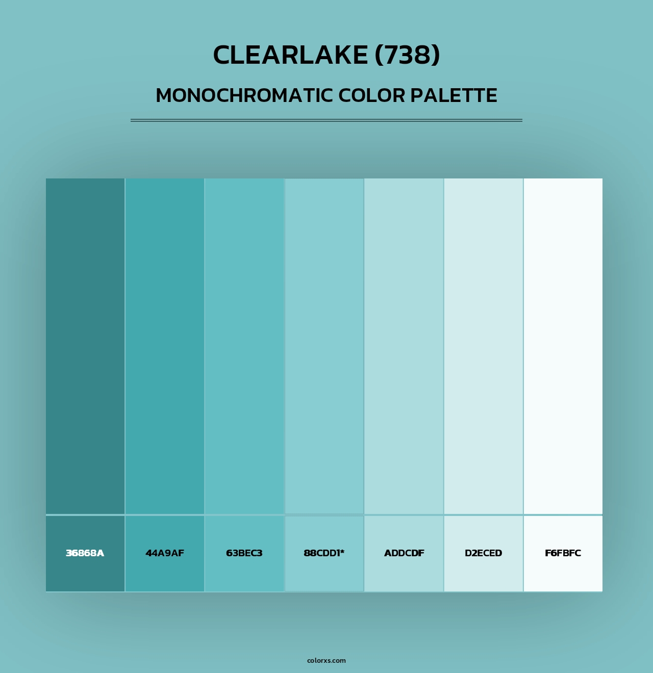 Clearlake (738) - Monochromatic Color Palette