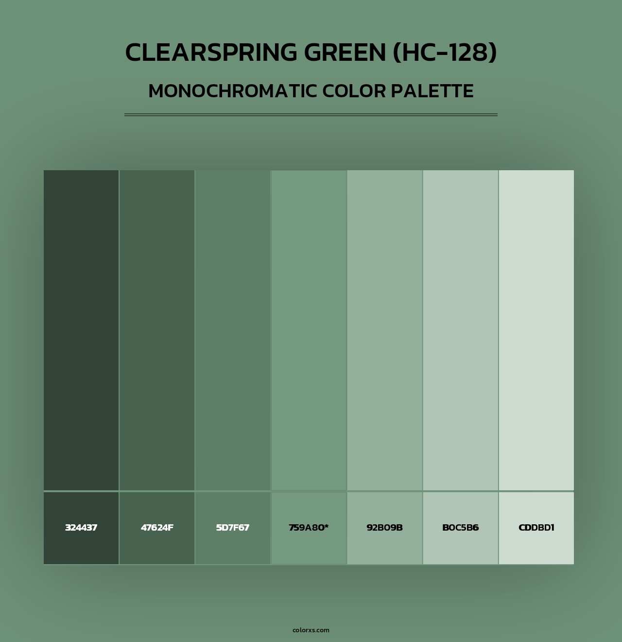 Clearspring Green (HC-128) - Monochromatic Color Palette