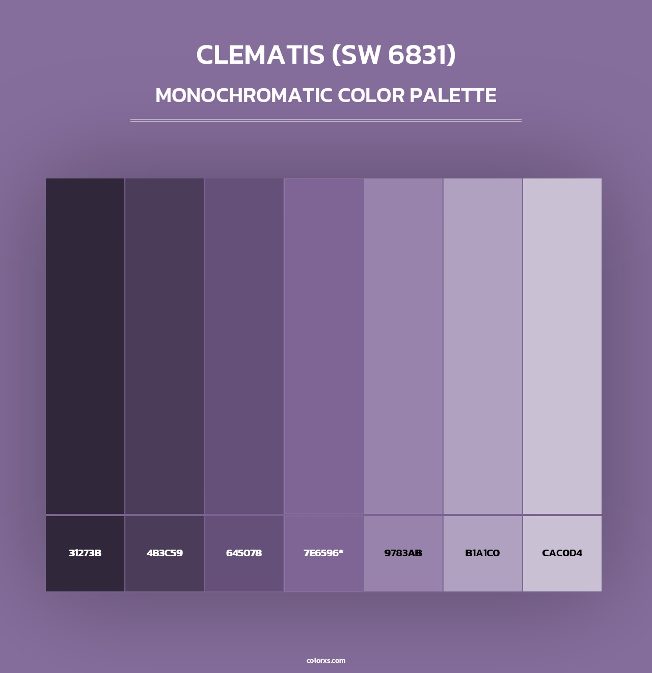 Clematis (SW 6831) - Monochromatic Color Palette