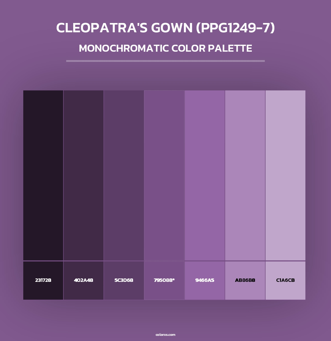 Cleopatra's Gown (PPG1249-7) - Monochromatic Color Palette