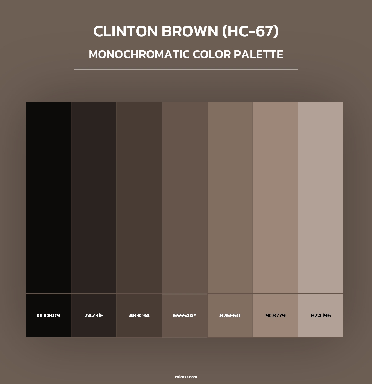 Clinton Brown (HC-67) - Monochromatic Color Palette