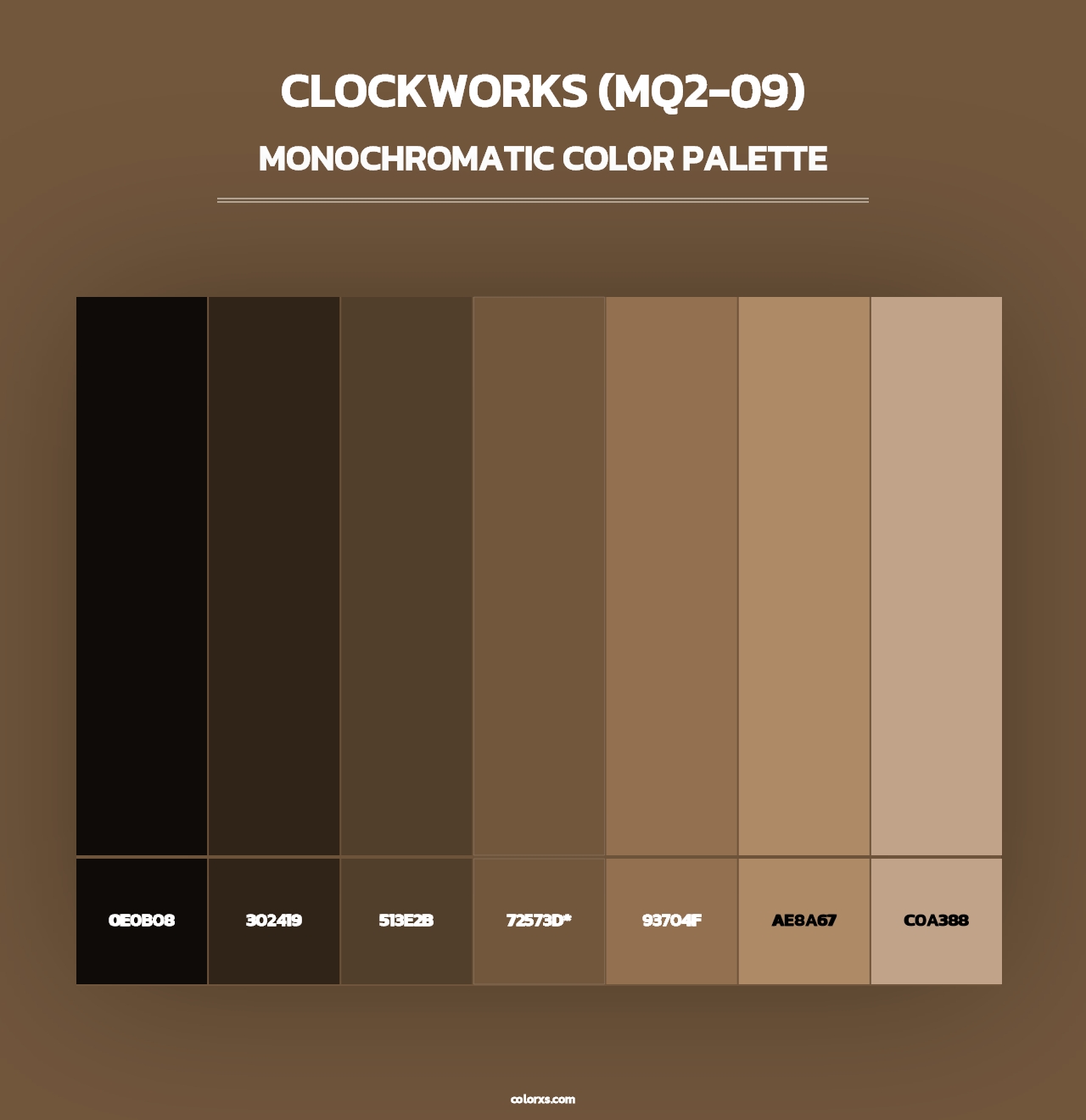 Clockworks (MQ2-09) - Monochromatic Color Palette