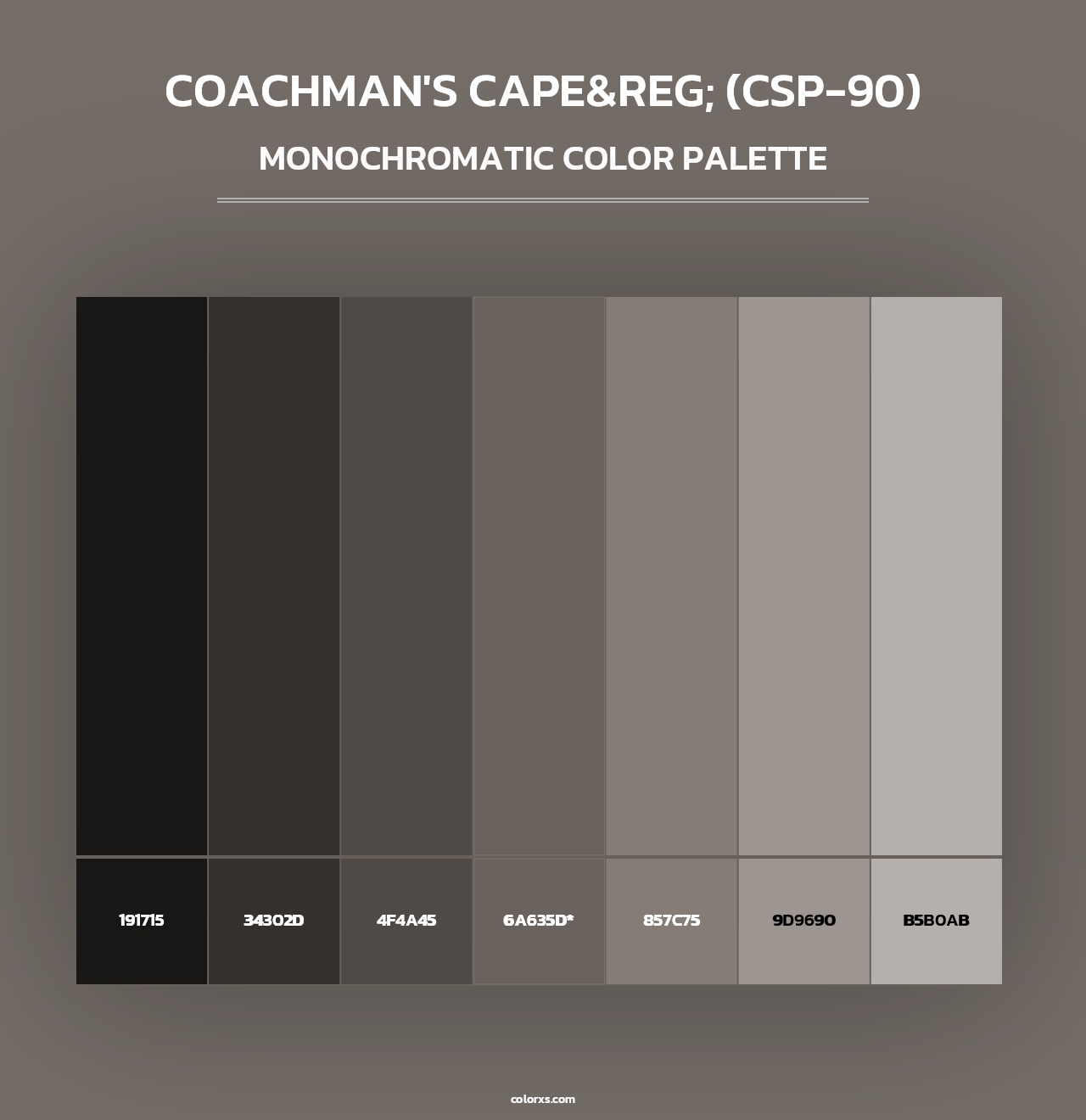 Coachman's Cape&reg; (CSP-90) - Monochromatic Color Palette