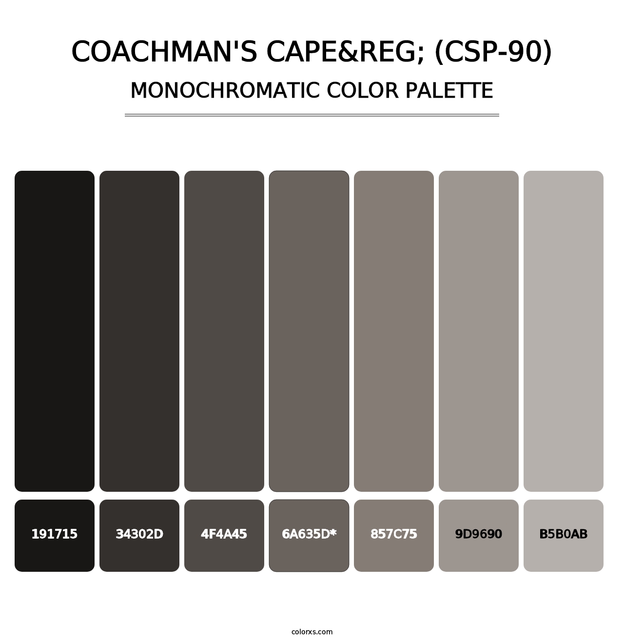 Coachman's Cape&reg; (CSP-90) - Monochromatic Color Palette