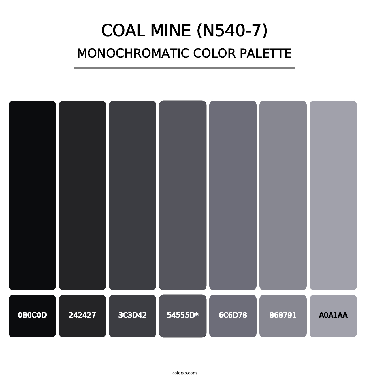 Coal Mine (N540-7) - Monochromatic Color Palette