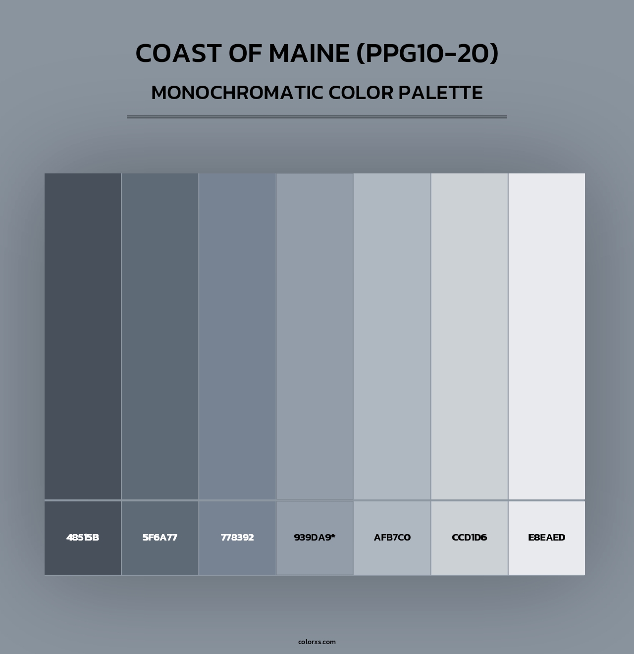 Coast Of Maine (PPG10-20) - Monochromatic Color Palette