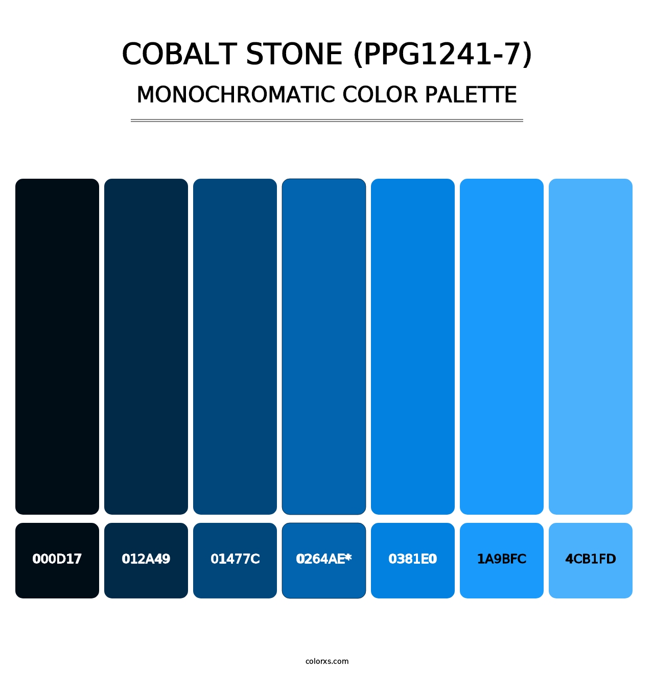 Cobalt Stone (PPG1241-7) - Monochromatic Color Palette