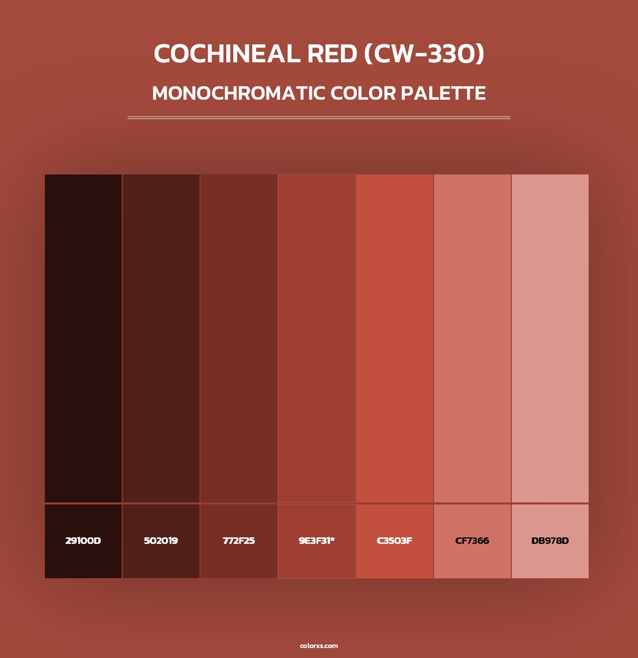 Cochineal Red (CW-330) - Monochromatic Color Palette