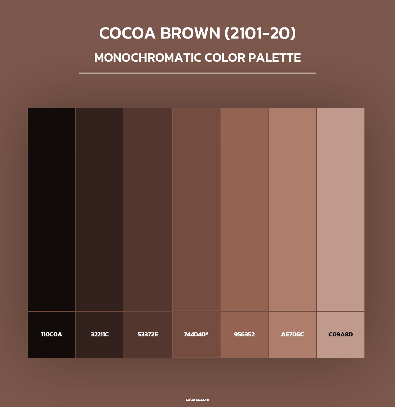Cocoa Brown (2101-20) - Monochromatic Color Palette