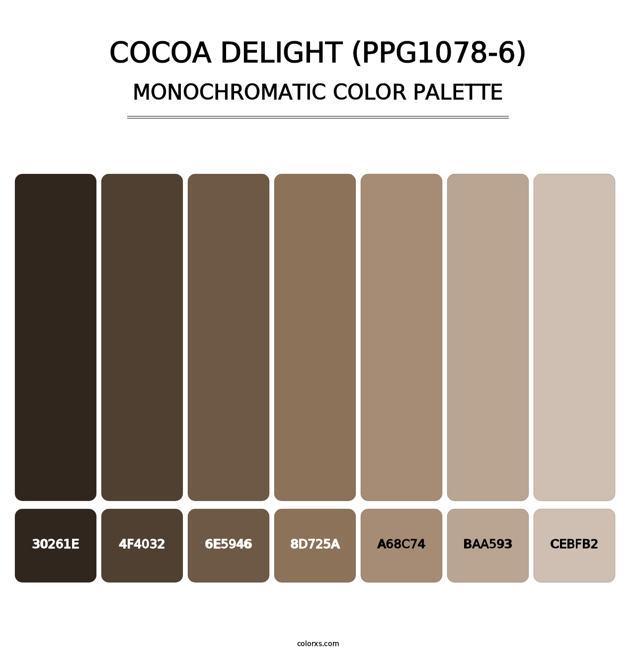 Cocoa Delight (PPG1078-6) - Monochromatic Color Palette