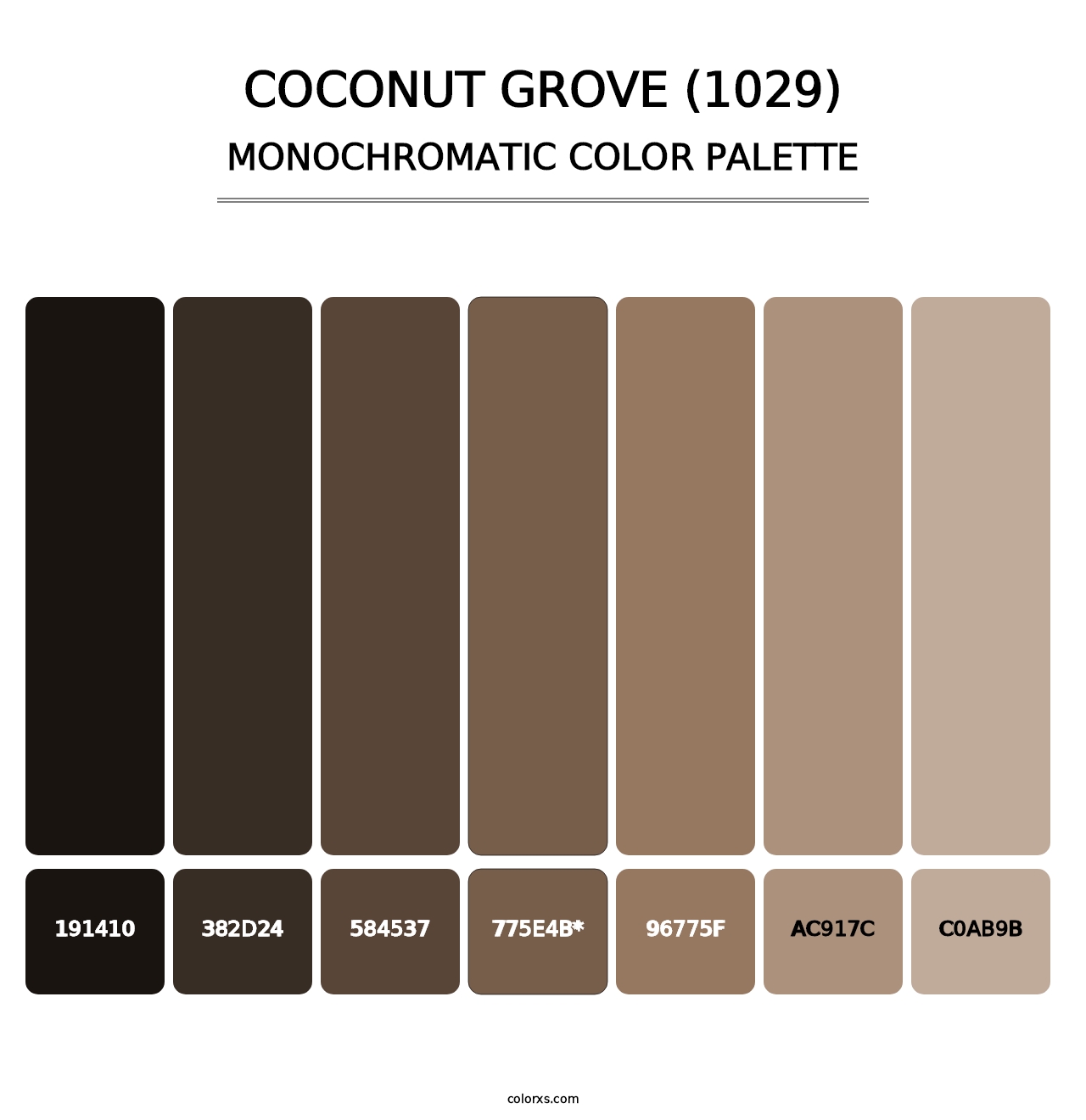 Coconut Grove (1029) - Monochromatic Color Palette