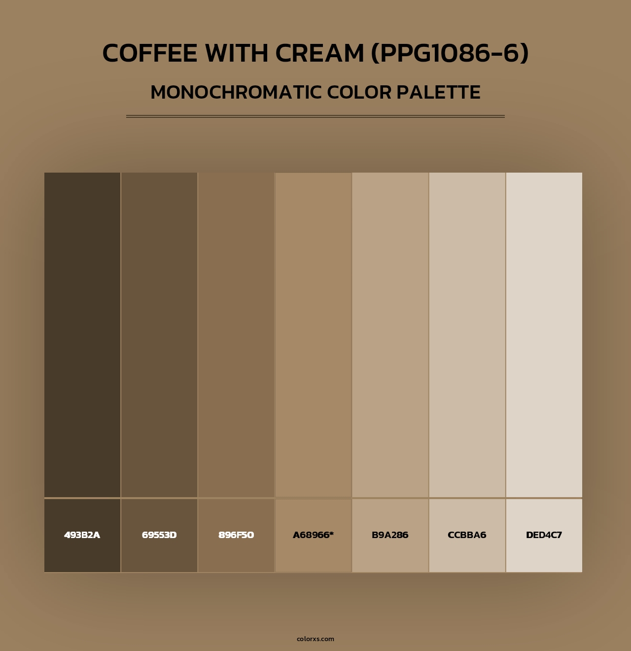Coffee With Cream (PPG1086-6) - Monochromatic Color Palette