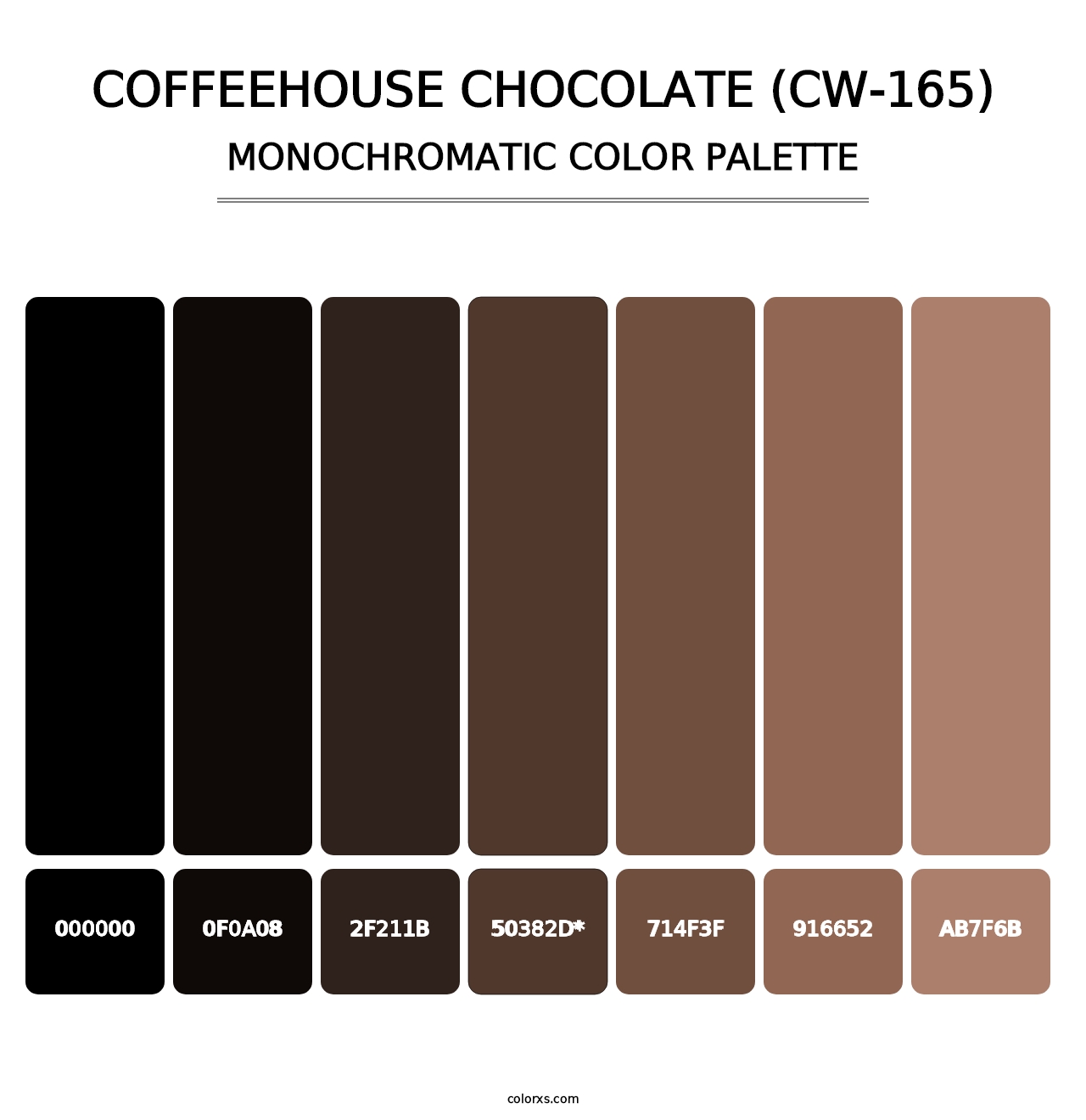 Coffeehouse Chocolate (CW-165) - Monochromatic Color Palette