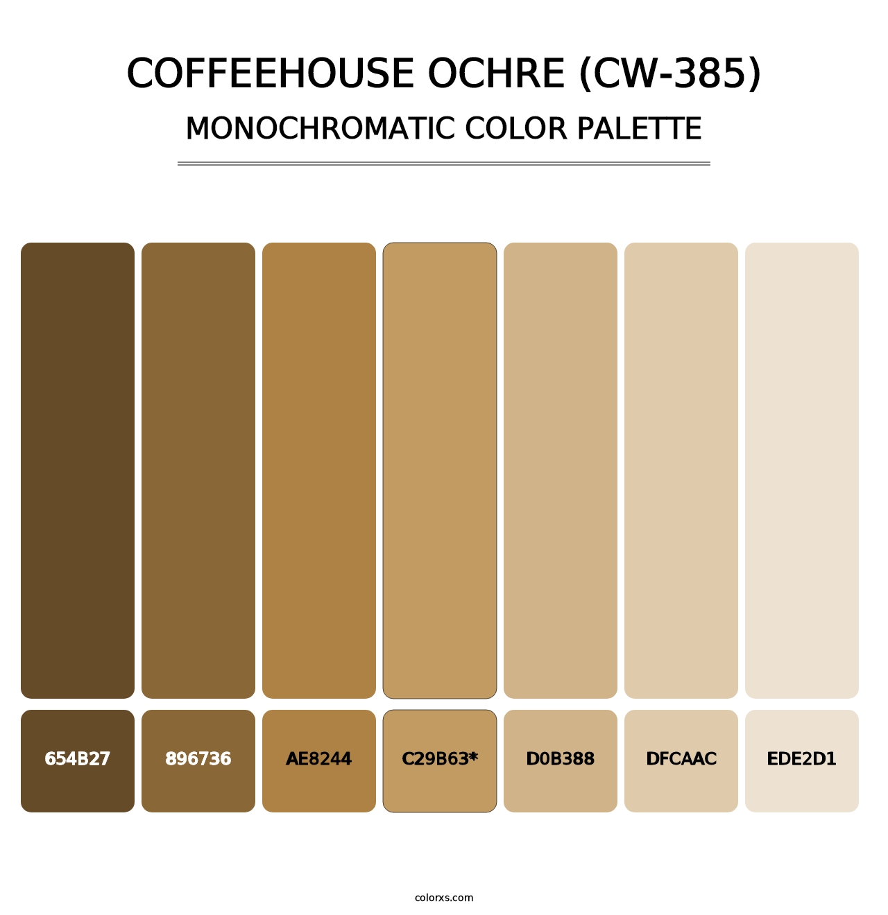 Coffeehouse Ochre (CW-385) - Monochromatic Color Palette