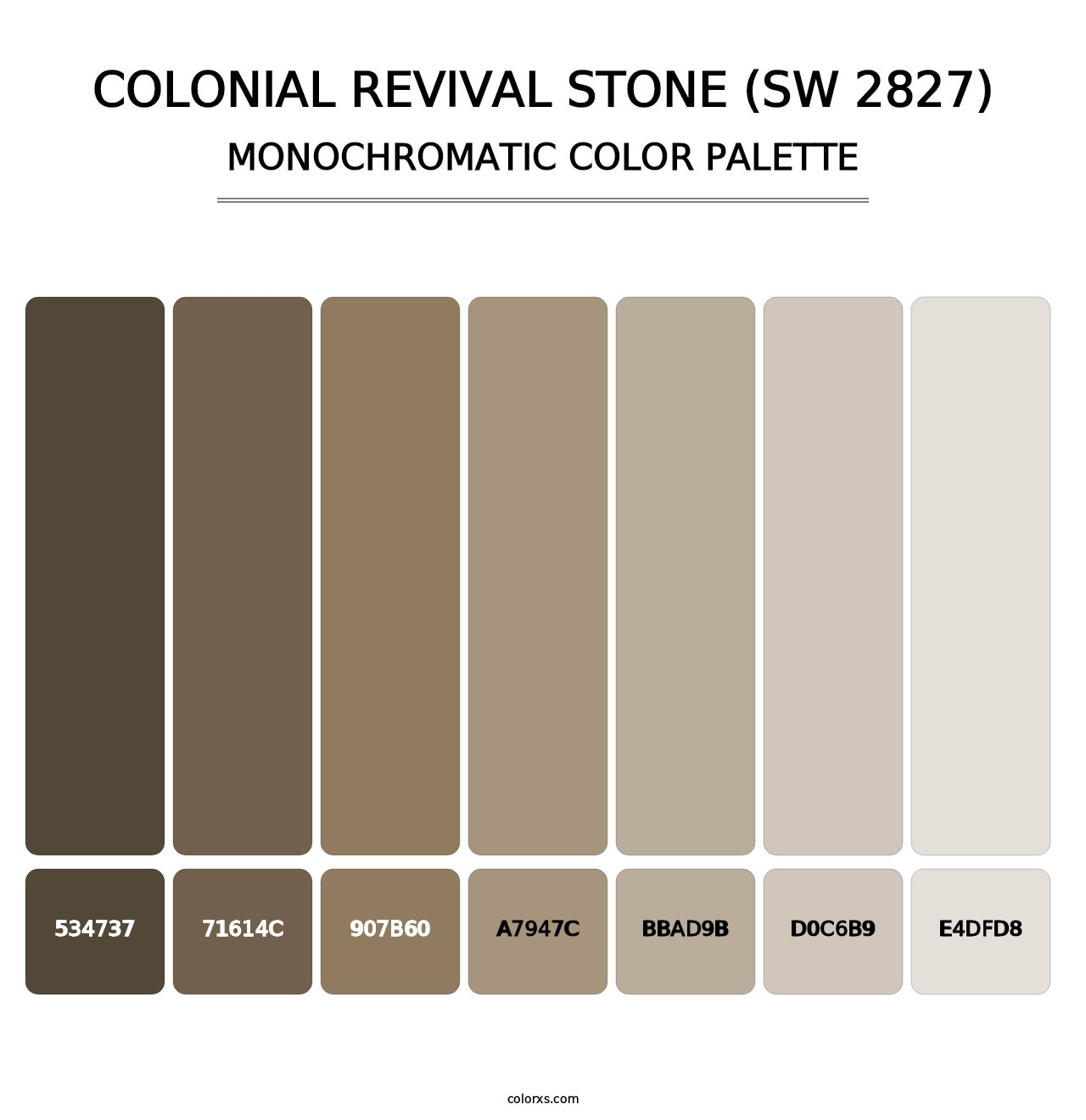 Colonial Revival Stone (SW 2827) - Monochromatic Color Palette