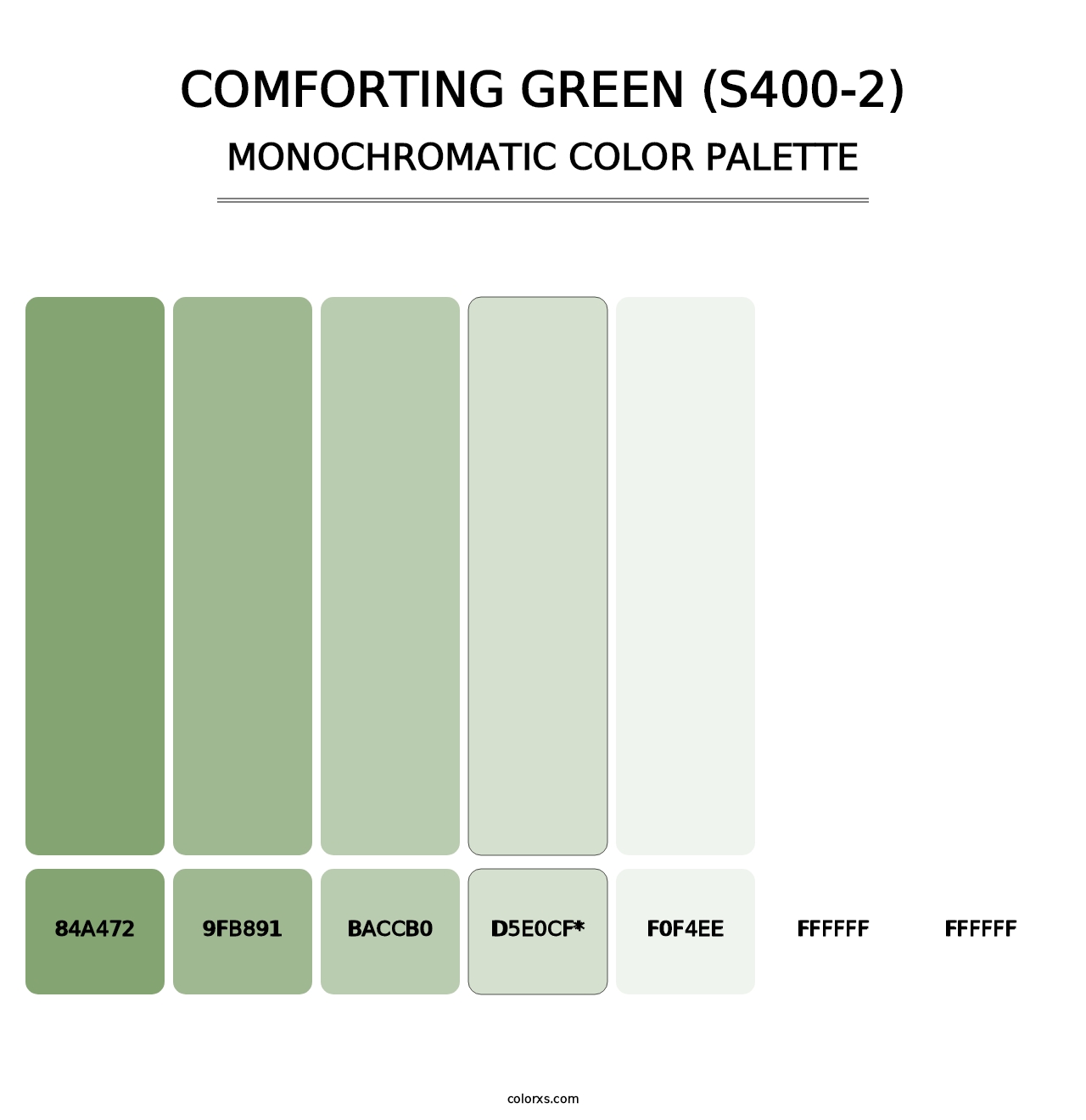 Comforting Green (S400-2) - Monochromatic Color Palette