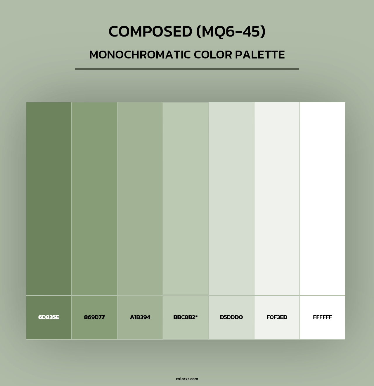 Composed (MQ6-45) - Monochromatic Color Palette