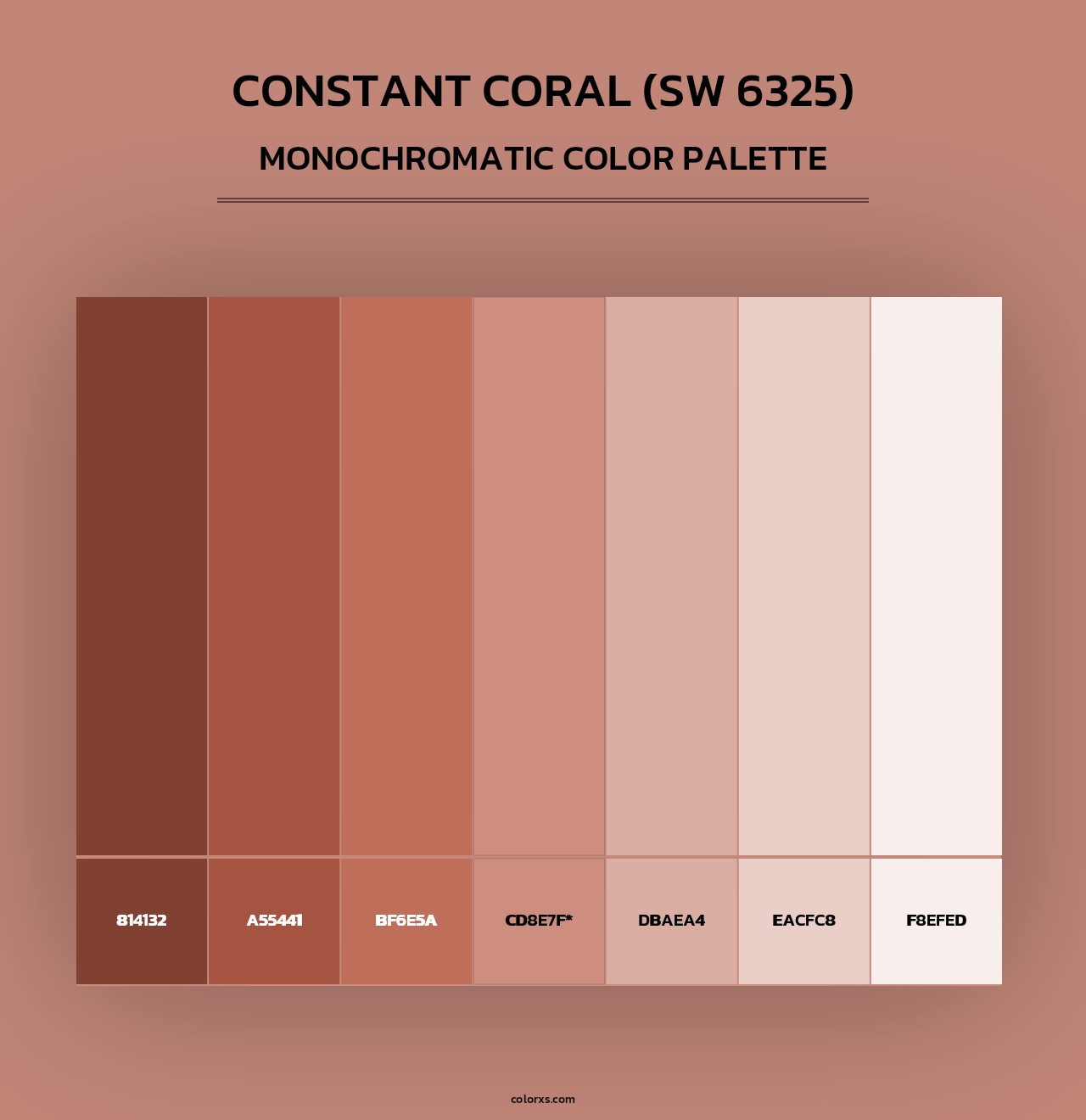 Constant Coral (SW 6325) - Monochromatic Color Palette