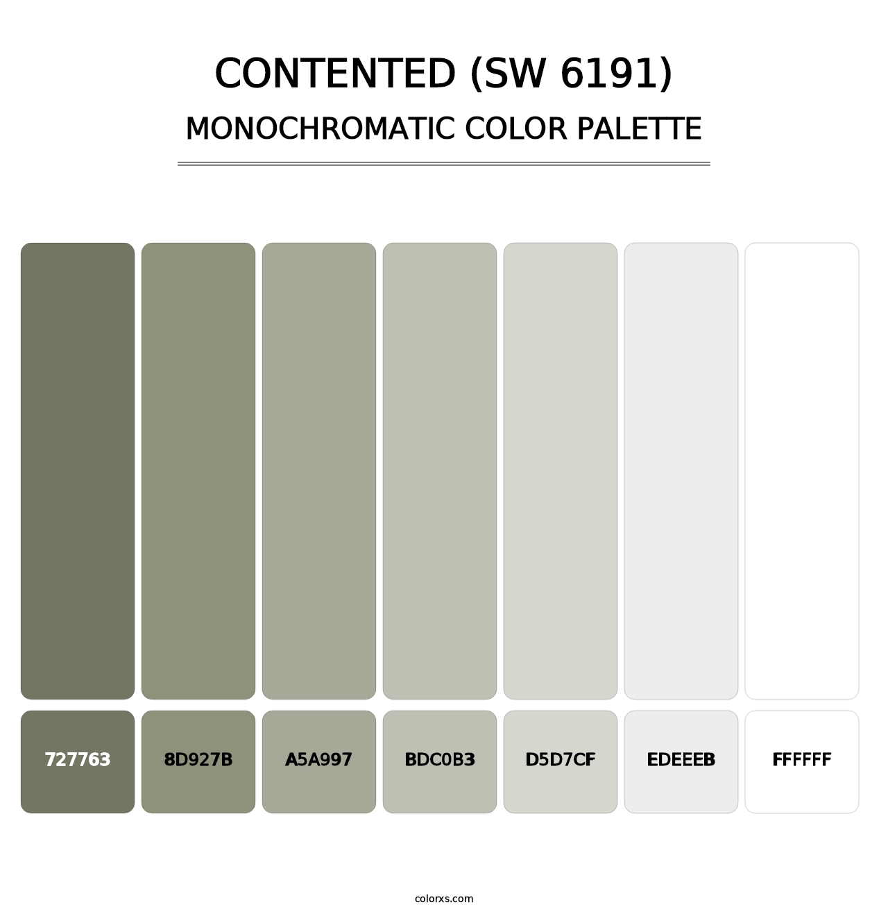 Contented (SW 6191) - Monochromatic Color Palette