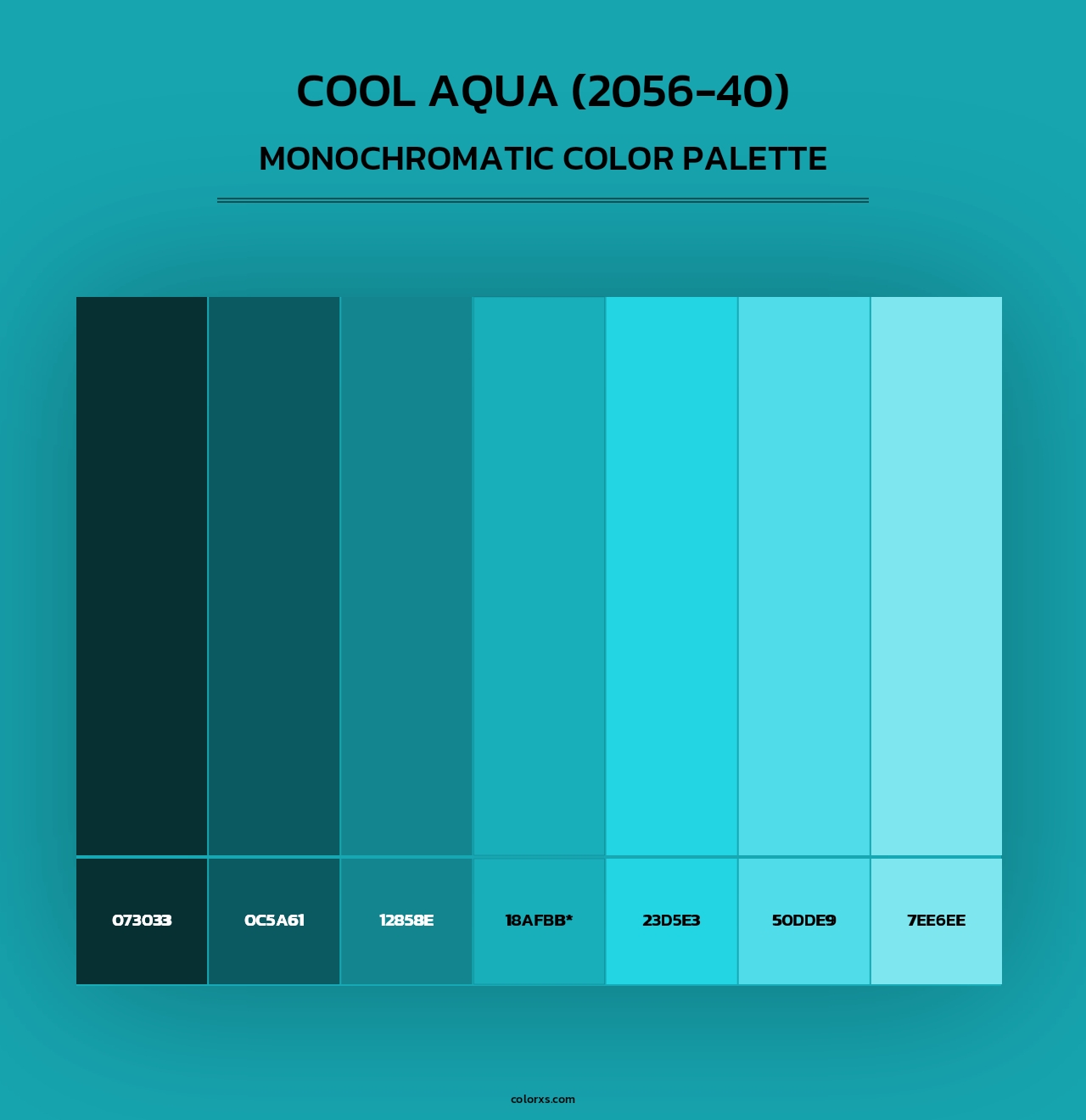 Cool Aqua (2056-40) - Monochromatic Color Palette