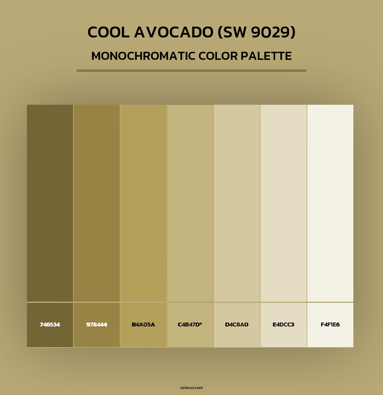 Cool Avocado (SW 9029) - Monochromatic Color Palette