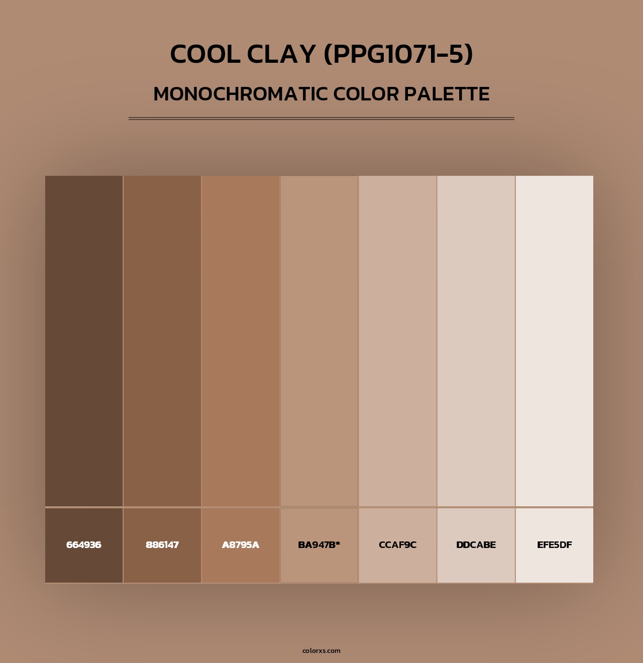 Cool Clay (PPG1071-5) - Monochromatic Color Palette