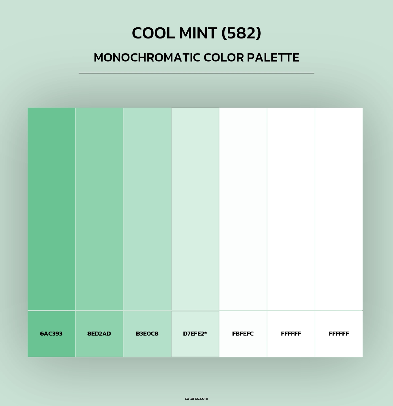 Cool Mint (582) - Monochromatic Color Palette