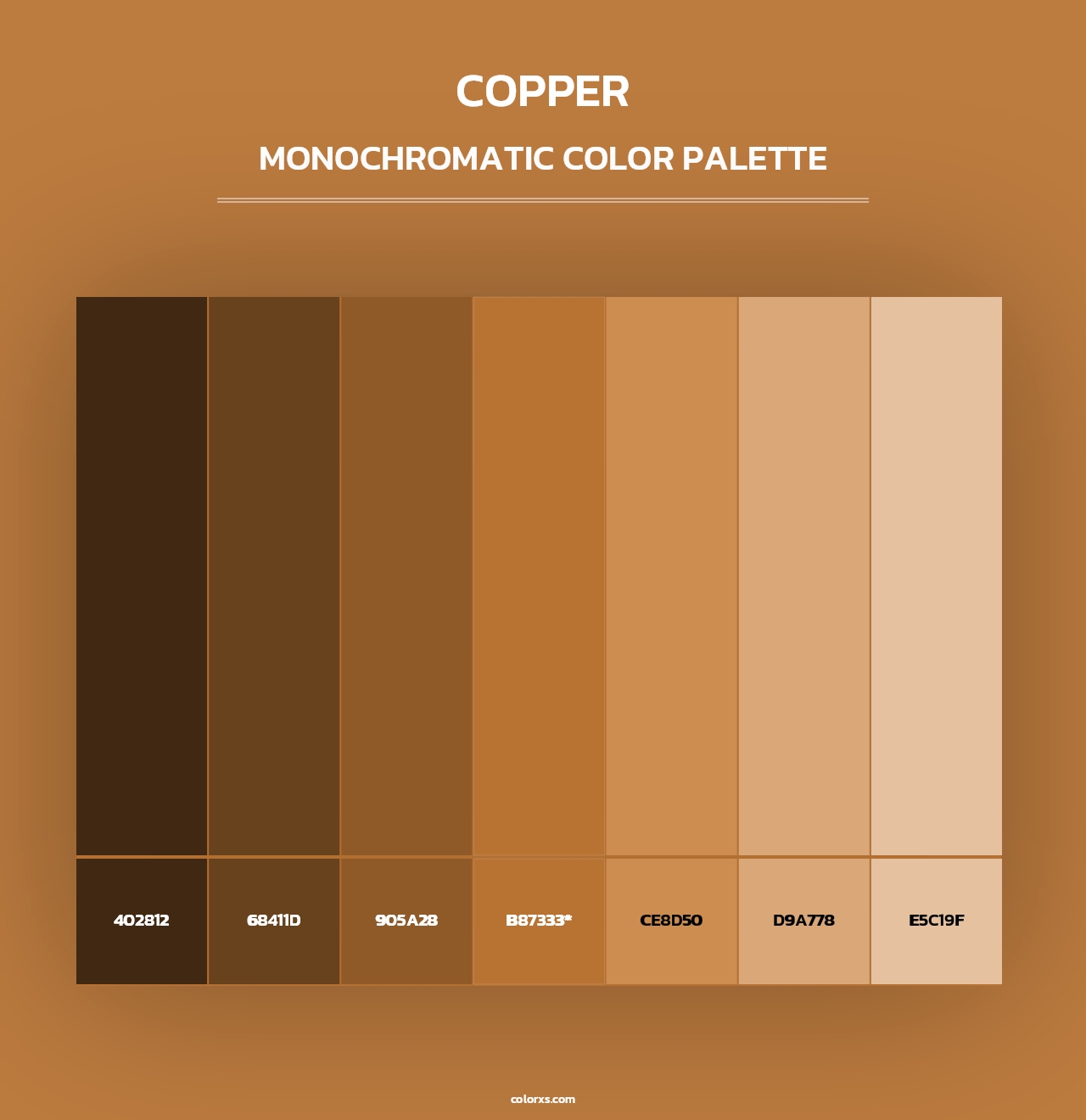 Copper - Monochromatic Color Palette