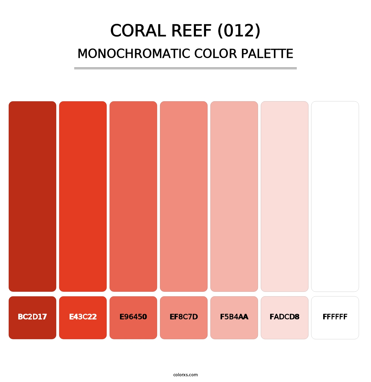 Coral Reef (012) - Monochromatic Color Palette