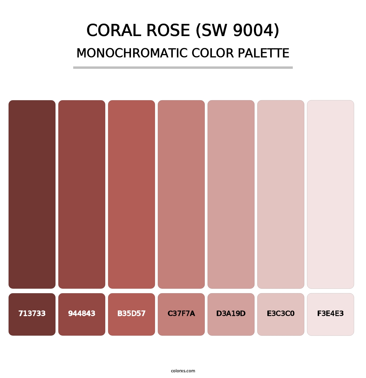 Coral Rose (SW 9004) - Monochromatic Color Palette