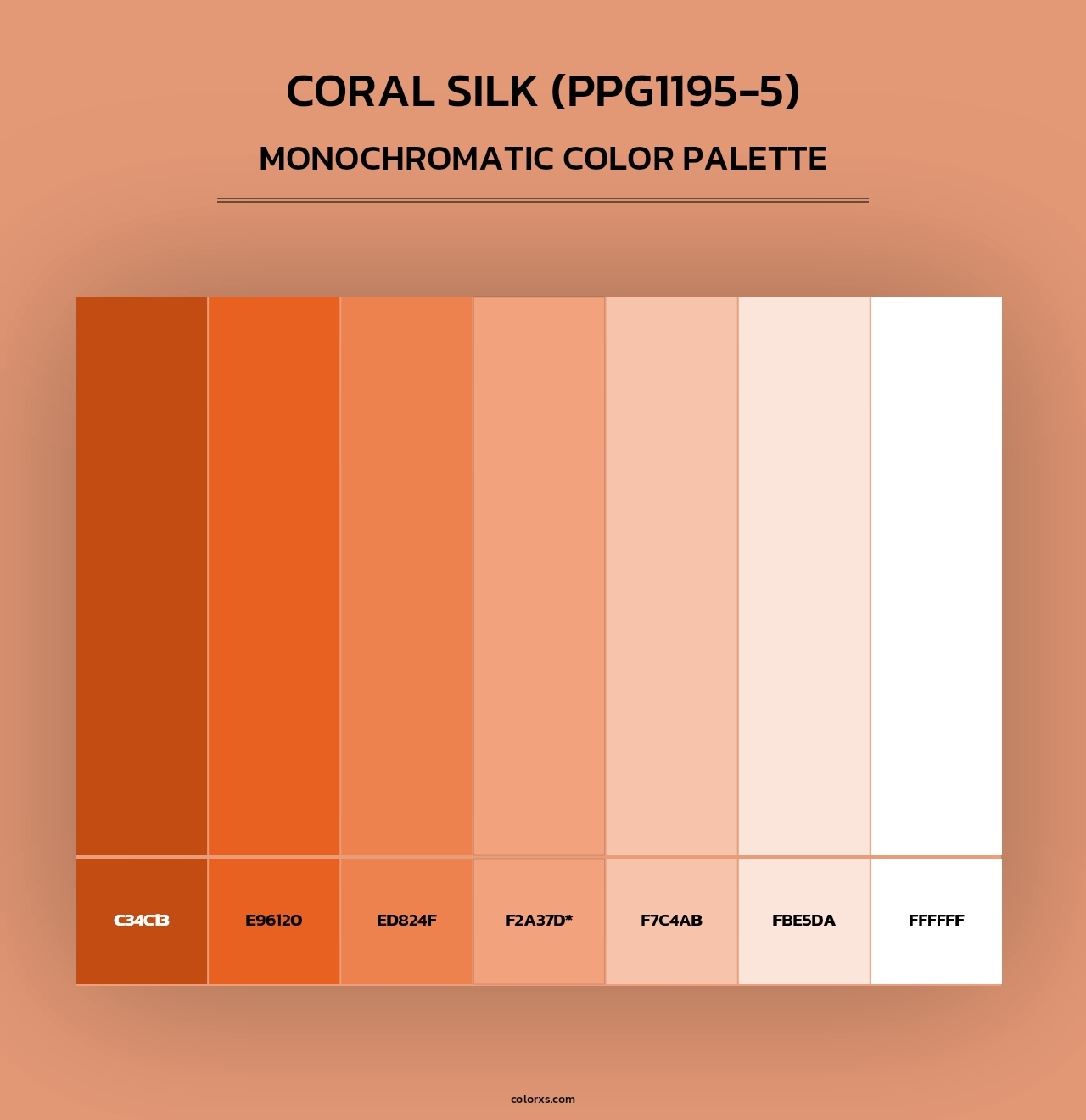 Coral Silk (PPG1195-5) - Monochromatic Color Palette