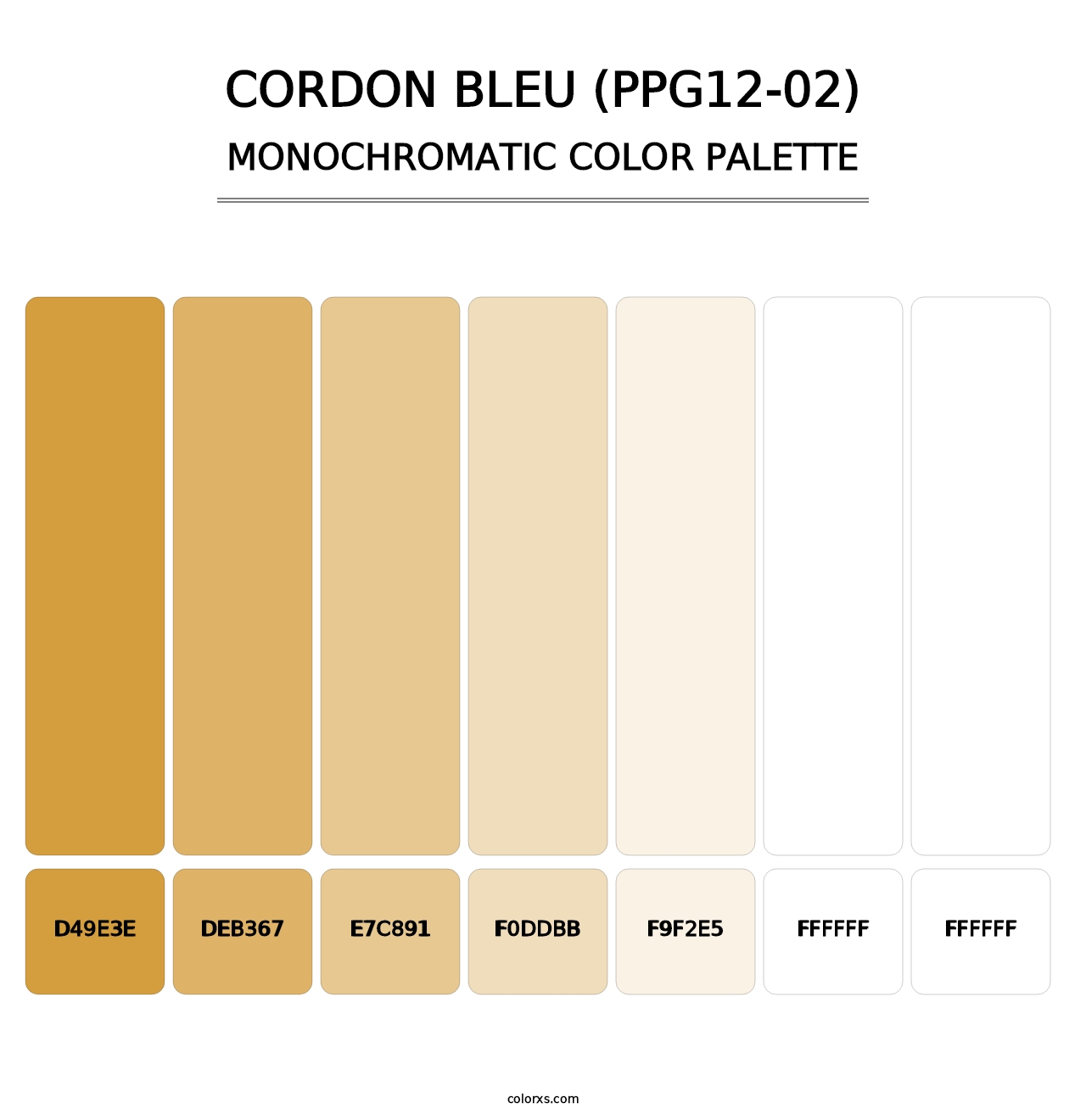 Cordon Bleu (PPG12-02) - Monochromatic Color Palette
