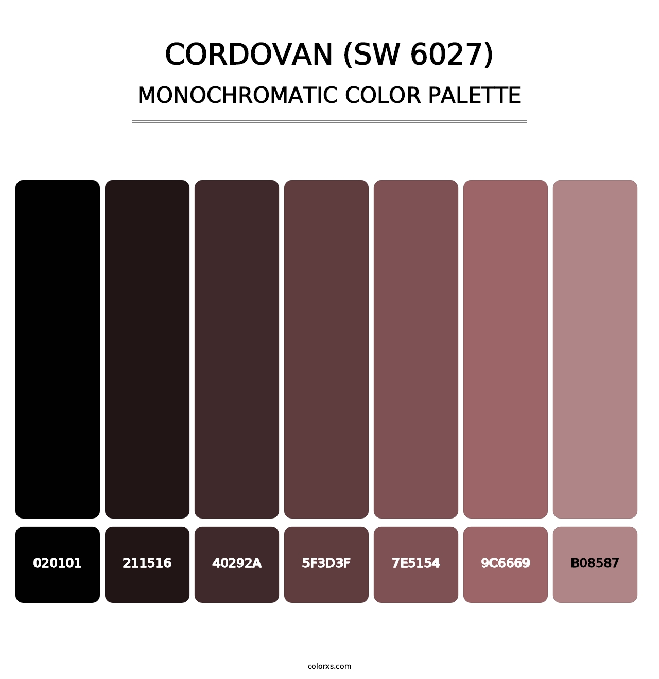 Cordovan (SW 6027) - Monochromatic Color Palette
