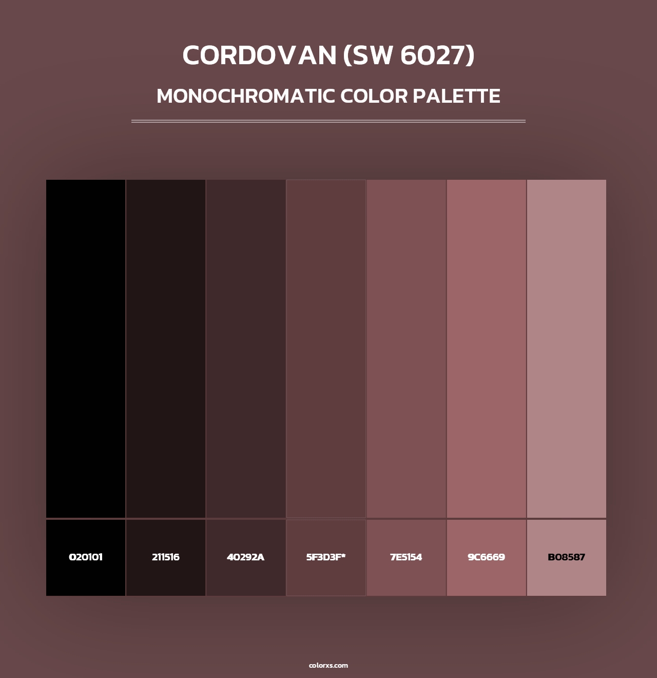 Cordovan (SW 6027) - Monochromatic Color Palette