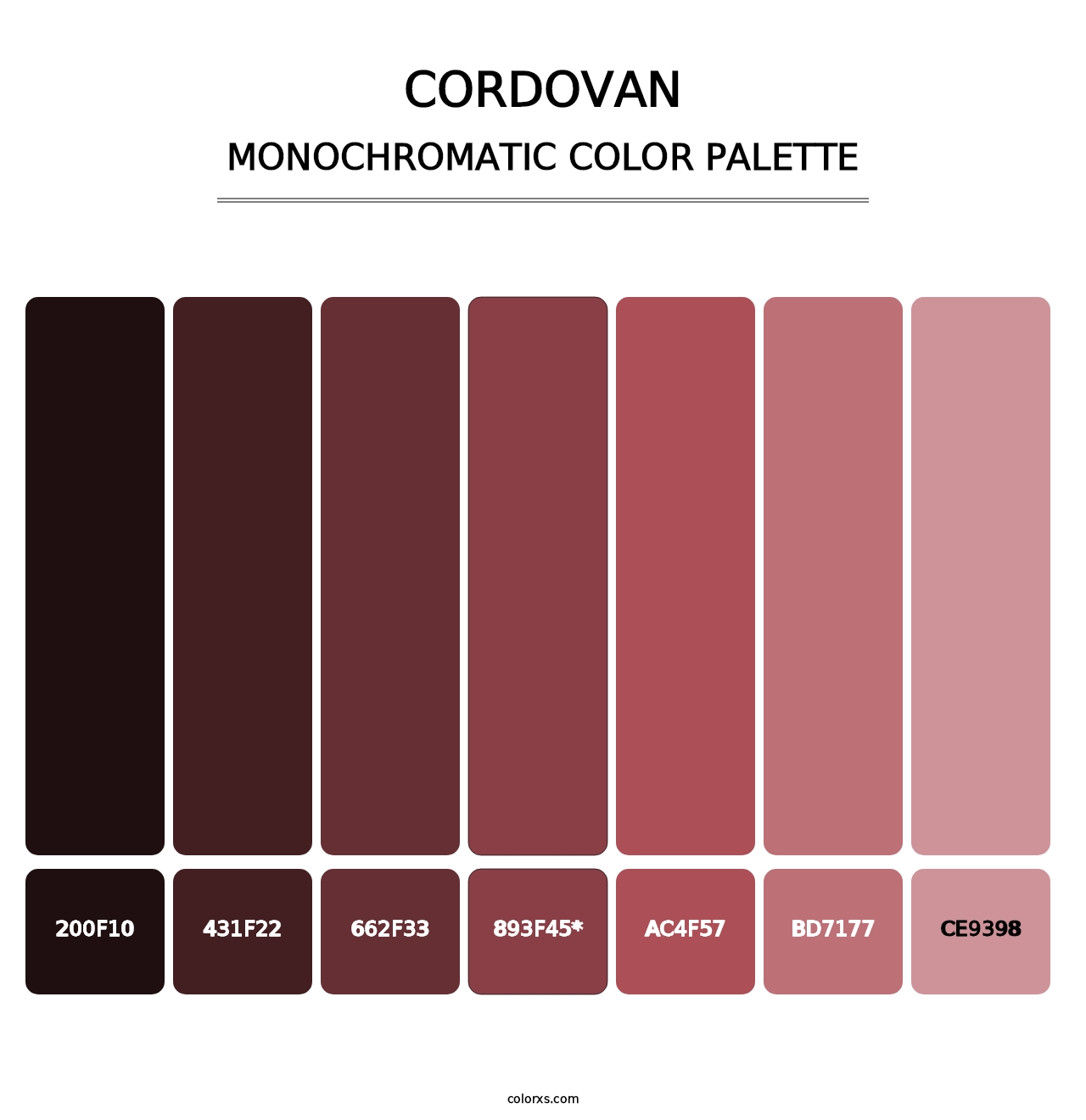 Cordovan - Monochromatic Color Palette