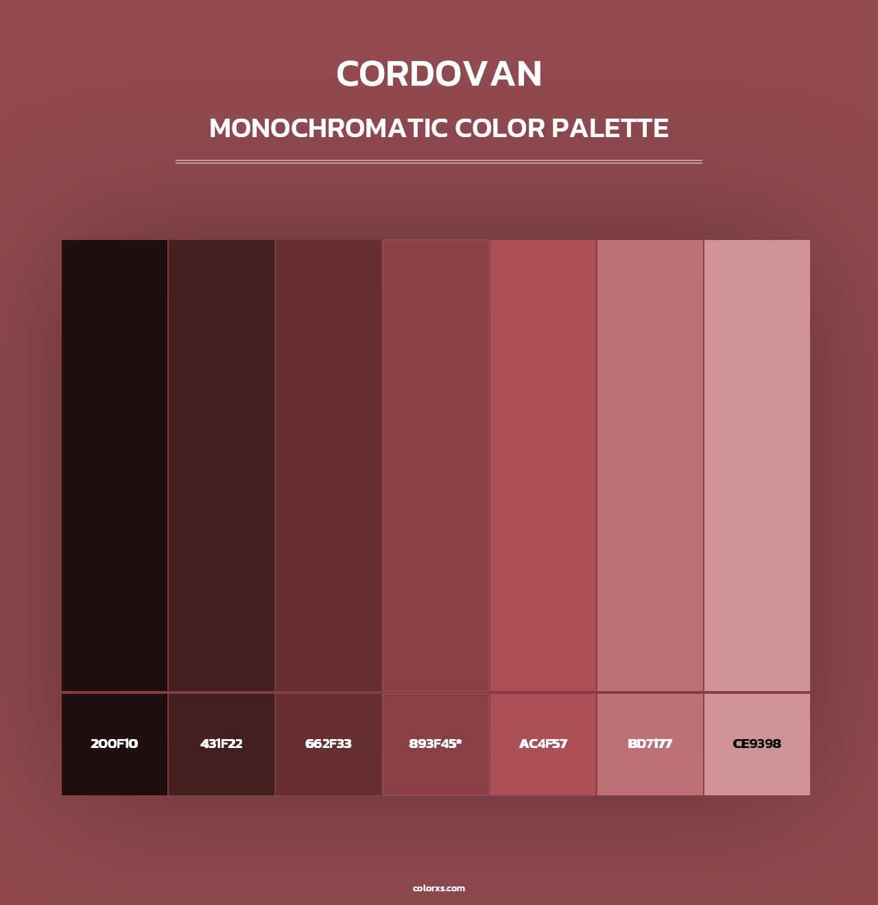 Cordovan - Monochromatic Color Palette