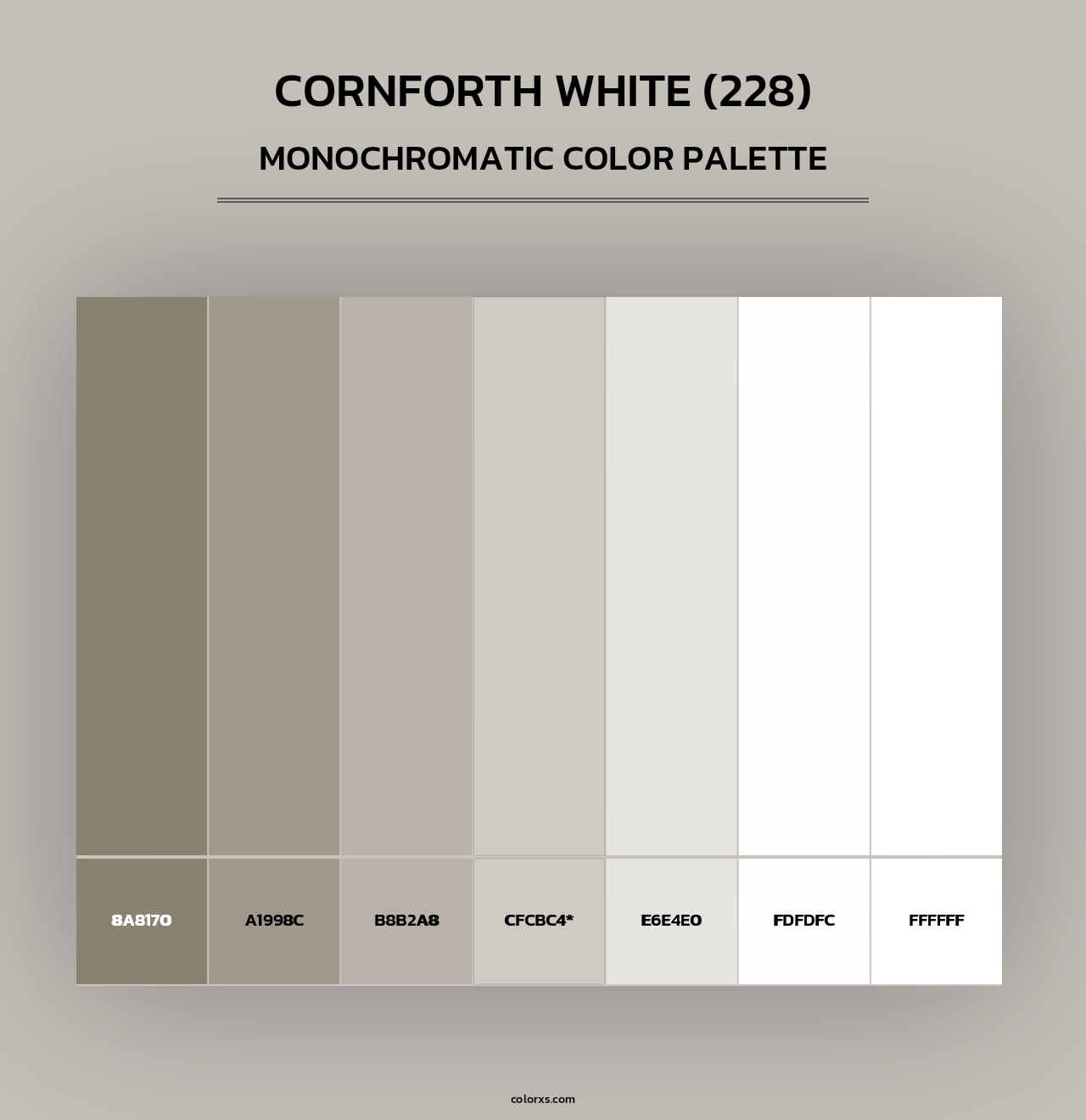 Cornforth White (228) - Monochromatic Color Palette