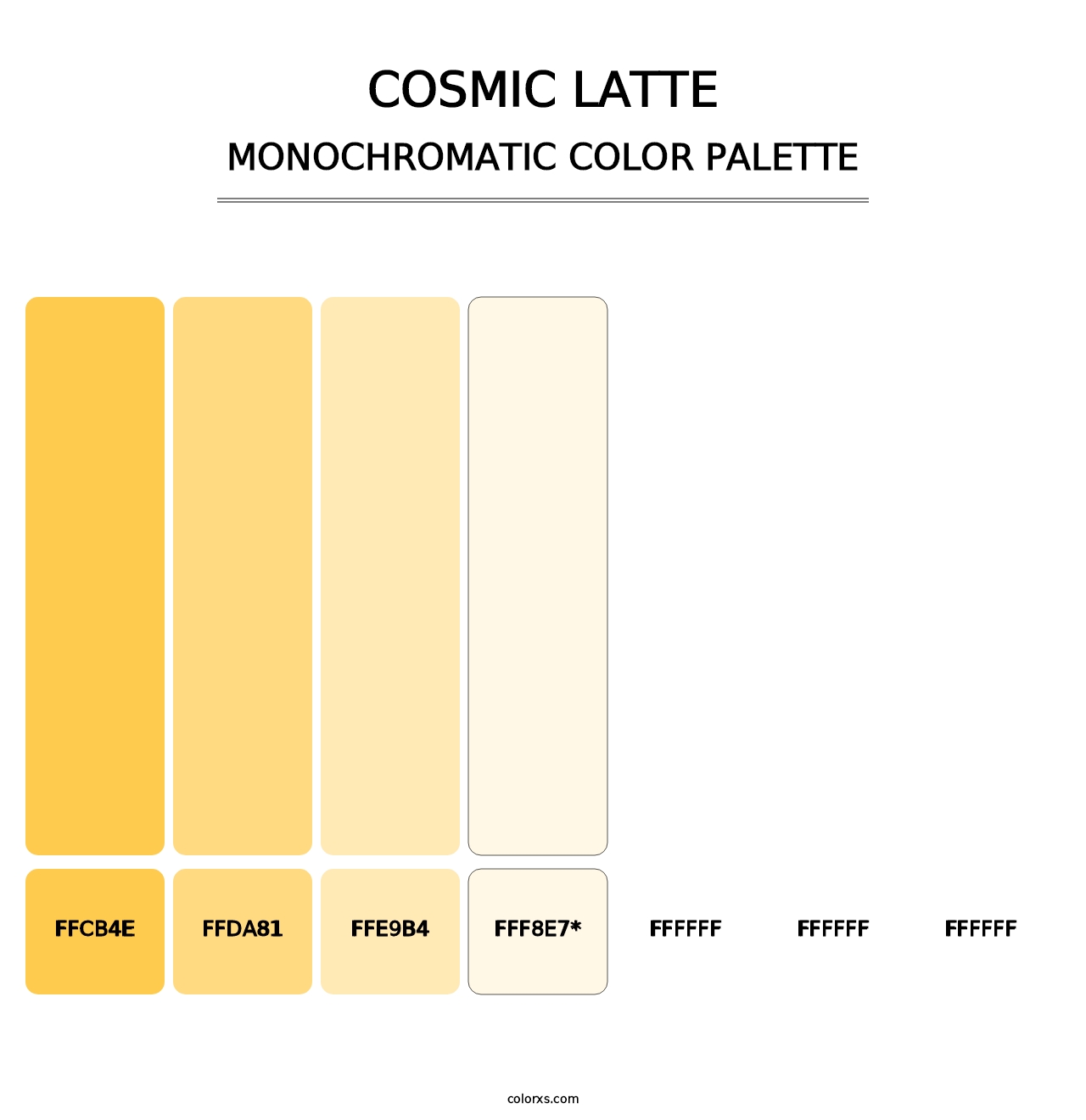 Cosmic Latte - Monochromatic Color Palette