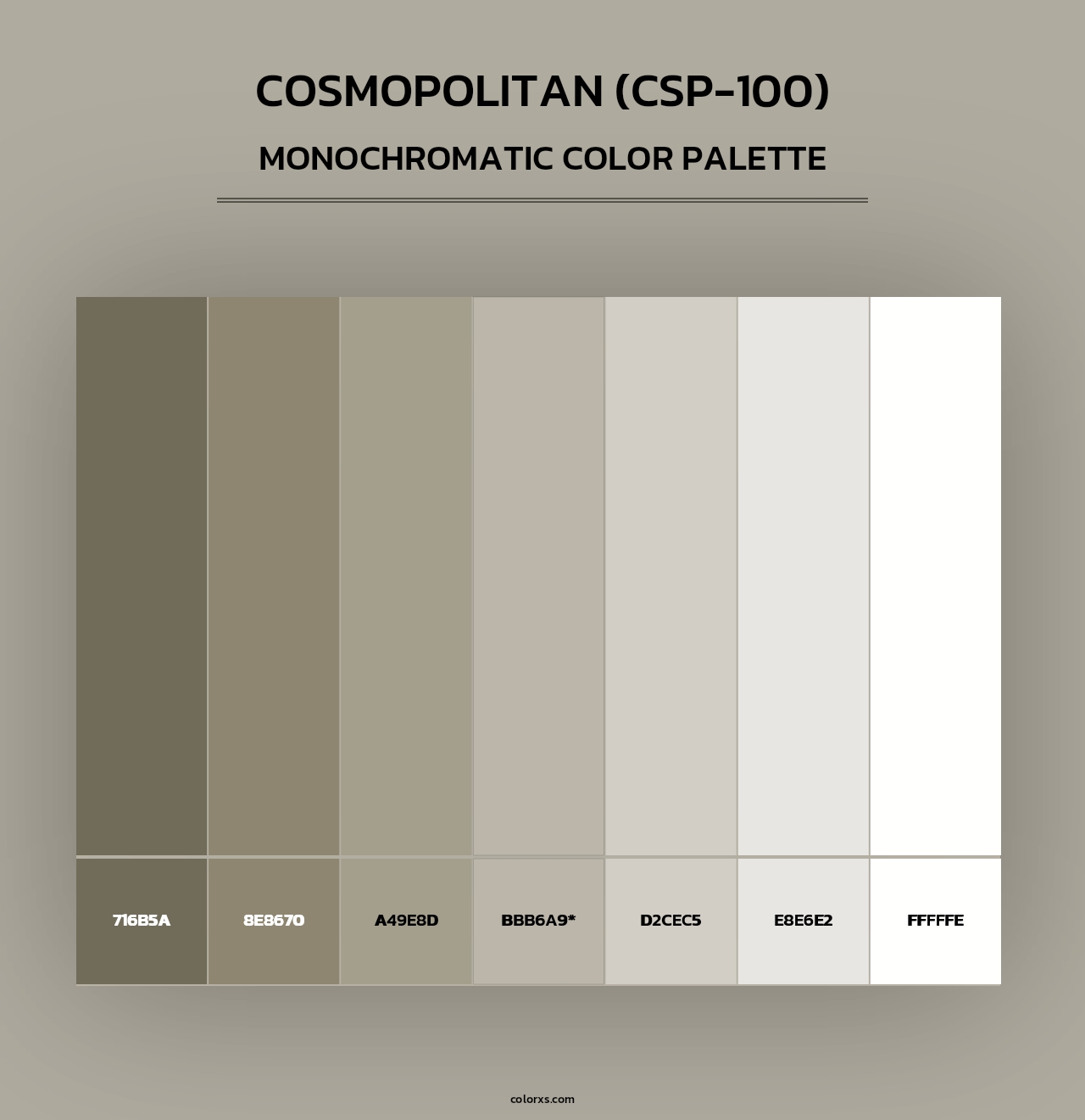 Cosmopolitan (CSP-100) - Monochromatic Color Palette