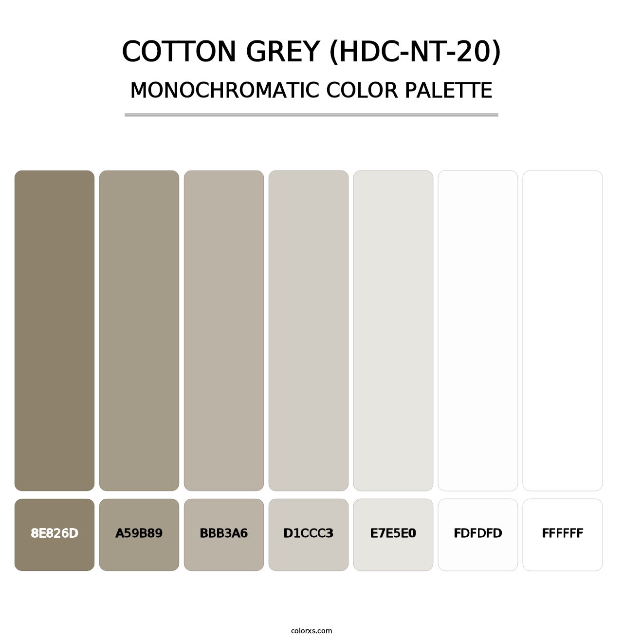 Cotton Grey (HDC-NT-20) - Monochromatic Color Palette