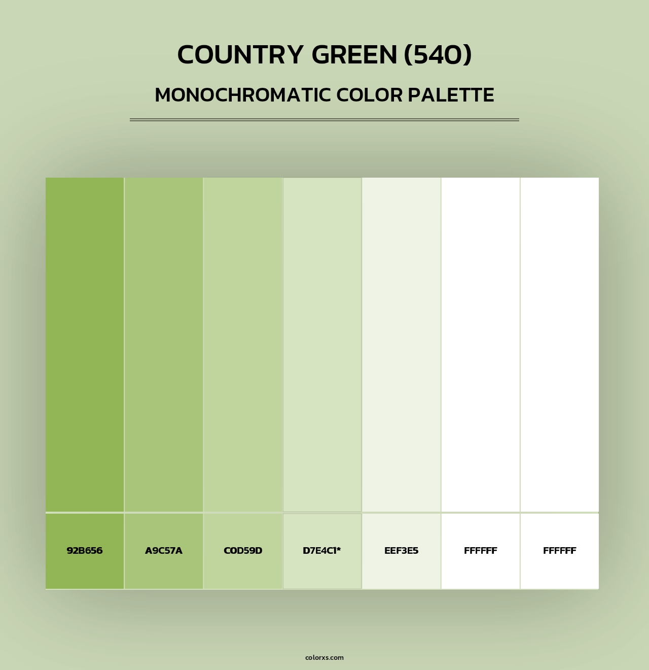 Country Green (540) - Monochromatic Color Palette