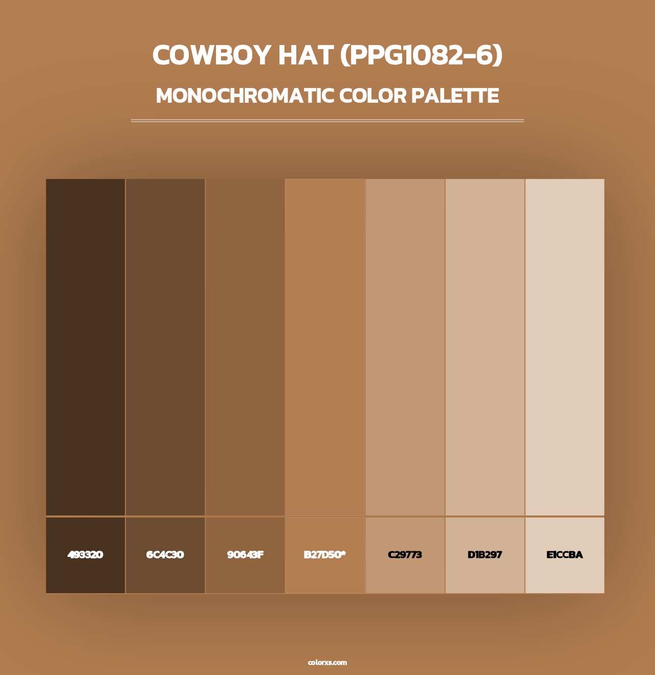 Cowboy Hat (PPG1082-6) - Monochromatic Color Palette