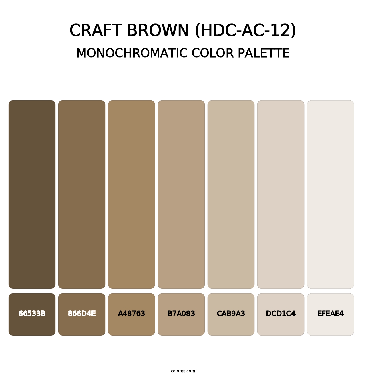 Craft Brown (HDC-AC-12) - Monochromatic Color Palette