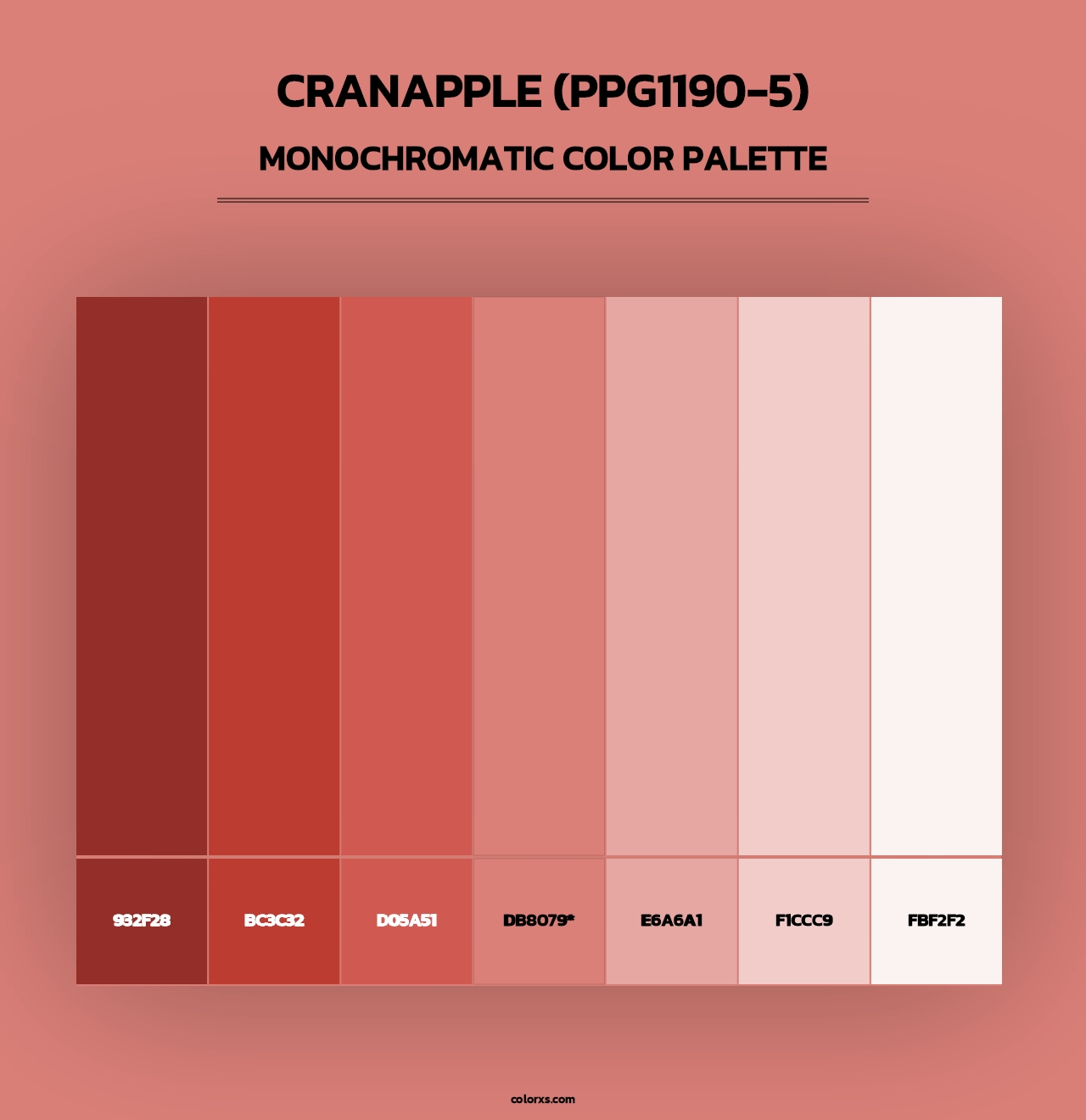 Cranapple (PPG1190-5) - Monochromatic Color Palette