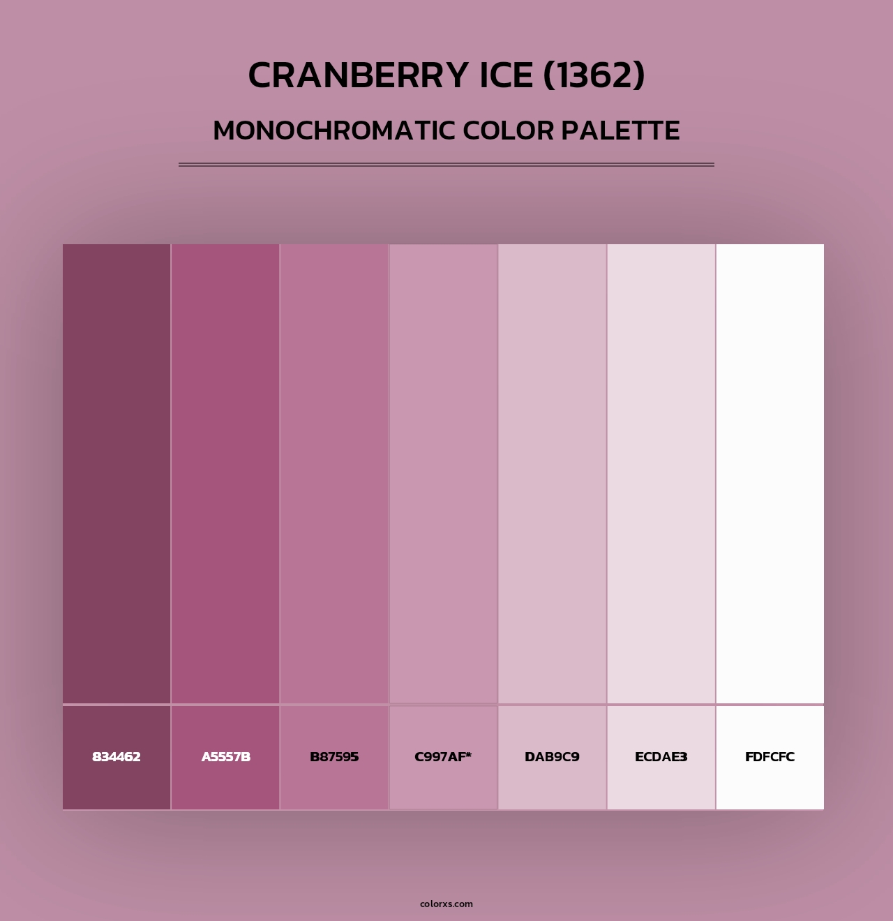 Cranberry Ice (1362) - Monochromatic Color Palette