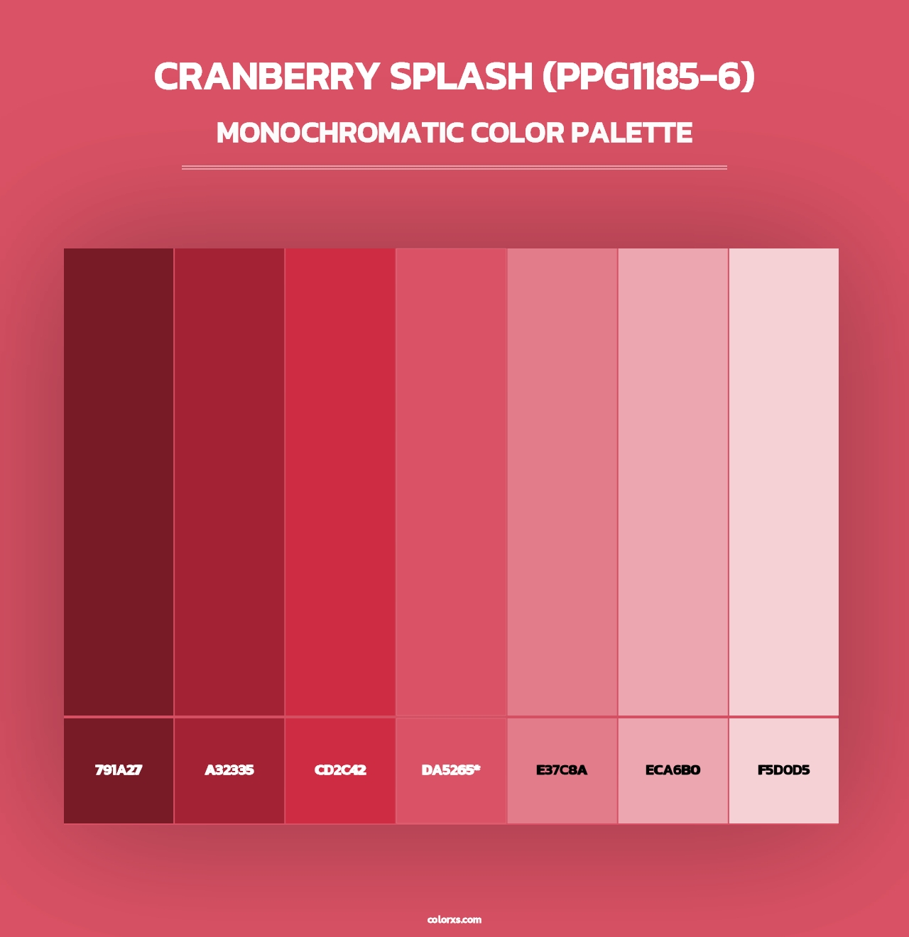 Cranberry Splash (PPG1185-6) - Monochromatic Color Palette