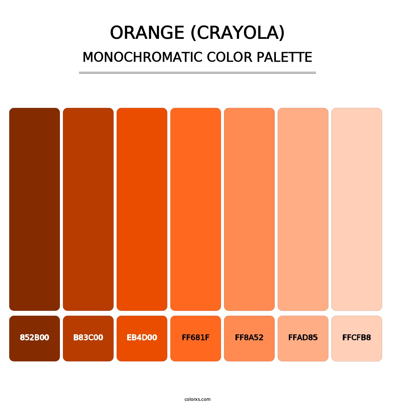 Orange (Crayola) - Monochromatic Color Palette