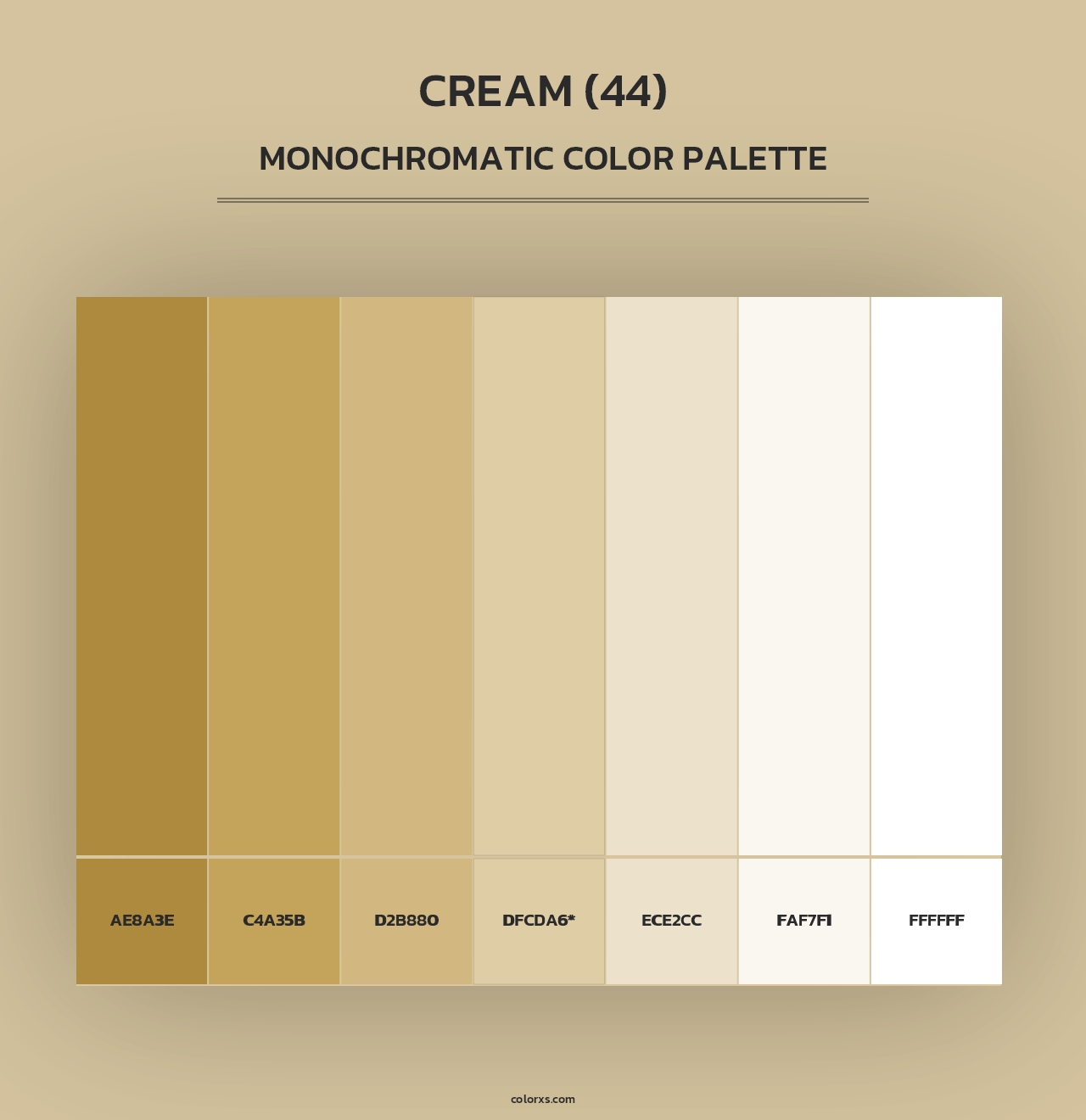 Cream (44) - Monochromatic Color Palette